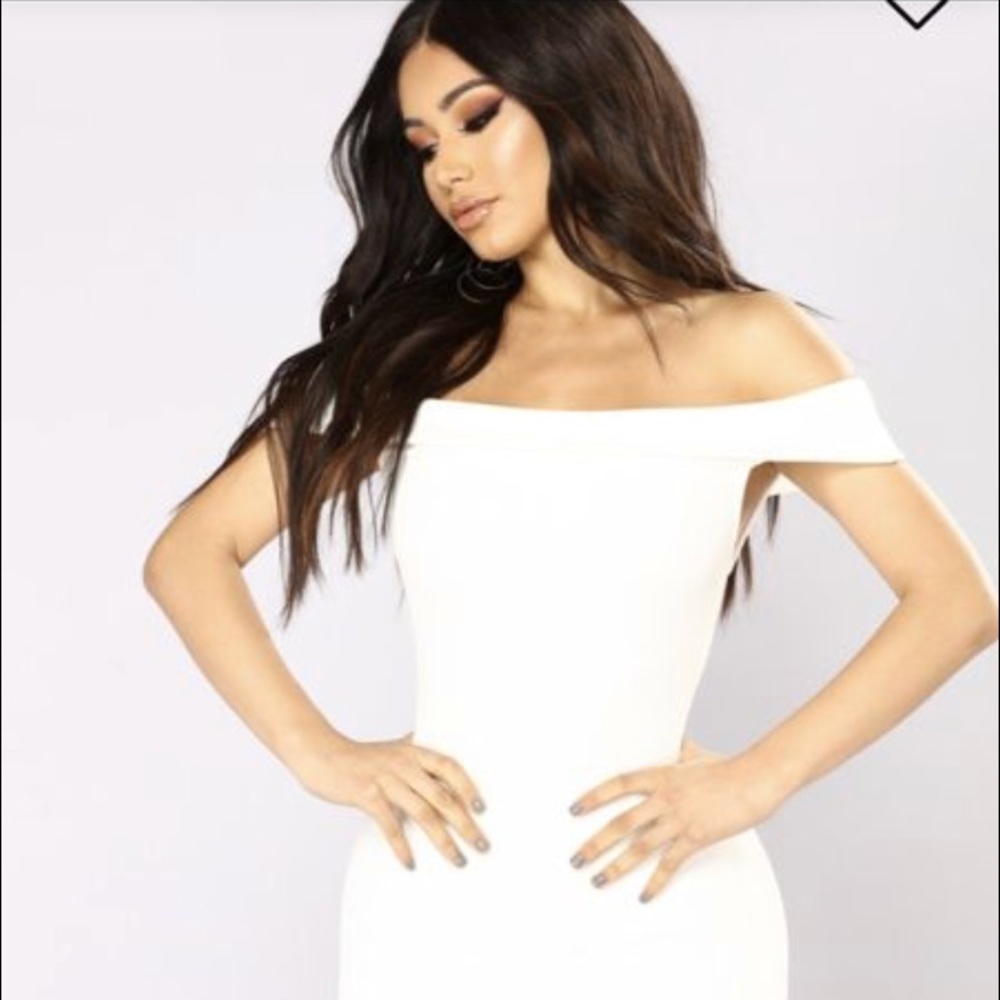White strapless fashion nova dress